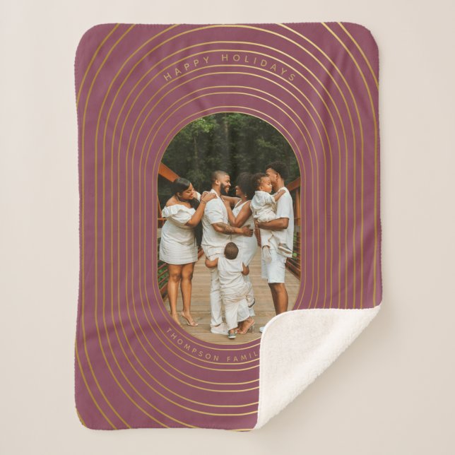 Manta Sherpa Navidades de la familia de fotos del Personalizado (Anverso)