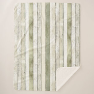 Manta Sherpa Navidades de las franjas de madera de marfil de ol