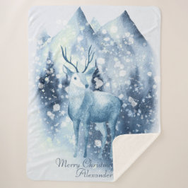 Manta Sherpa Navidades de las Montañas Snowy de Winter Deer