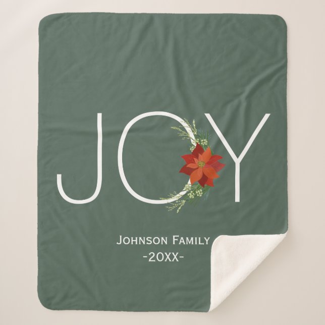 Manta Sherpa Navidades de navidad navideña de la moderna poinse (Anverso)