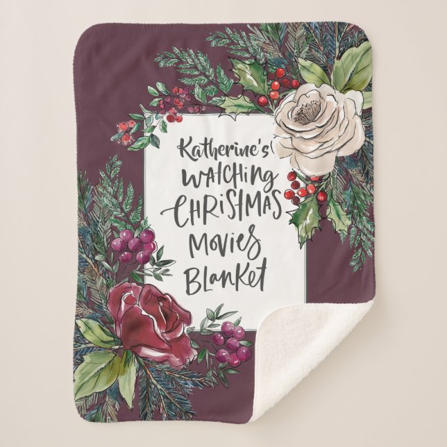 Manta Sherpa Navidades de nombres personalizados película viend (Anverso)
