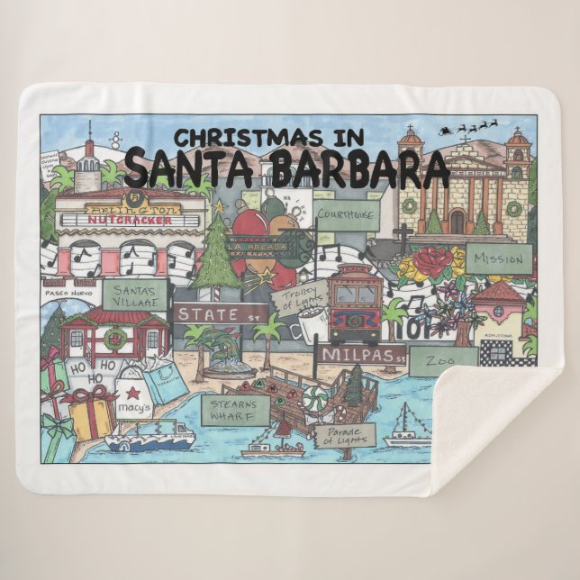 Manta Sherpa Navidades de Santa Bárbara (Anverso (horizontal))