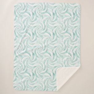 Manta Sherpa Navidades de Swirls White Swirls Aqua Mint