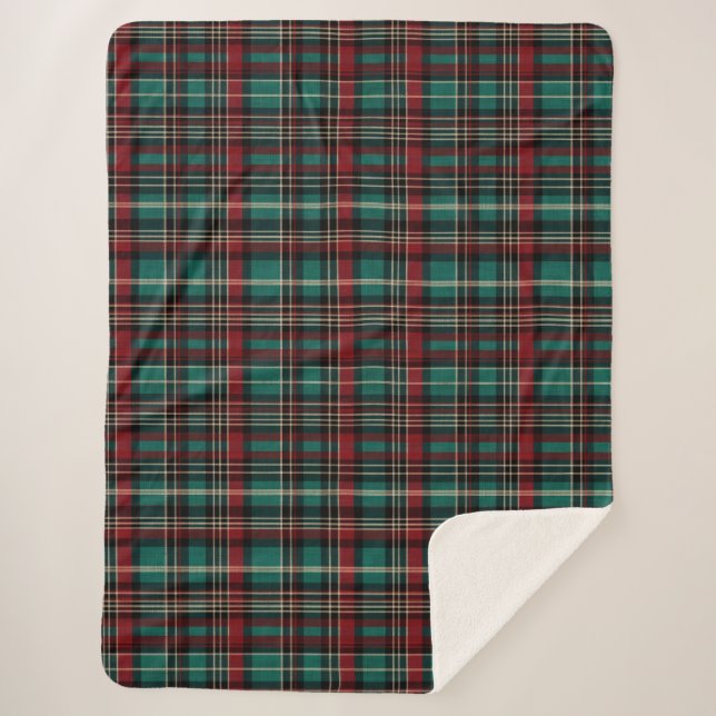 Manta Sherpa Navidades del Country Red Green Plaid (Anverso)