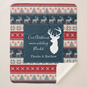 Manta Sherpa Navidades del patrón de punción de vacaciones pers