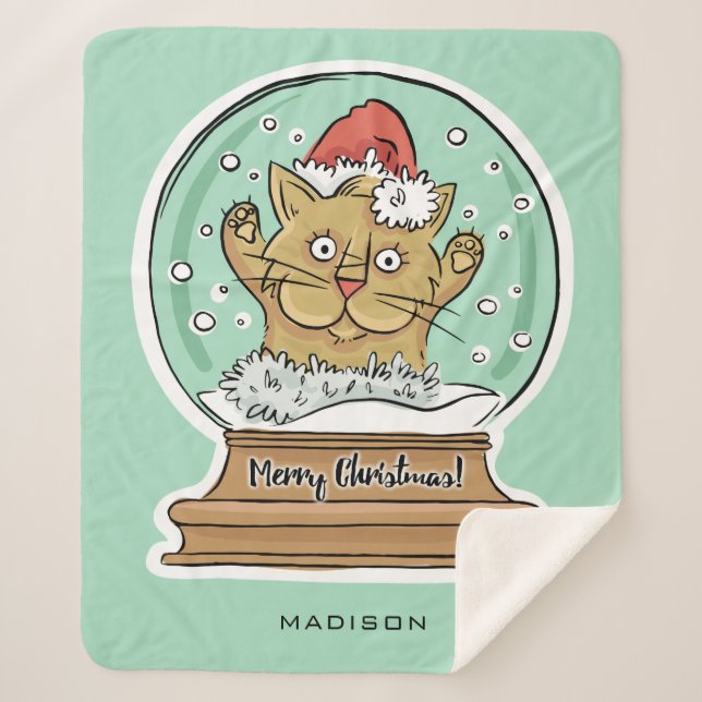 Manta Sherpa Navidades divertidos de clase Nombre personalizado (Anverso)