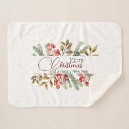 Manta Sherpa Navidades Elegante acuarela