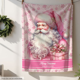 Manta Sherpa Navidades en blanco de Chicas rosados personalizad