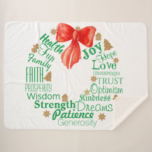 Manta Sherpa Navidades escriben con palabras y/o nombres Person