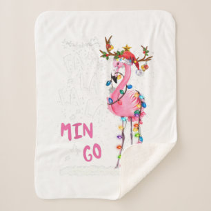 Manta Sherpa Navidades - Fa-La-Mingo Flamingo Con Navidades