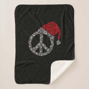 Manta Sherpa Navidades felices Símbolo de Hippies Gorra Santa