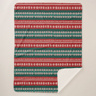 Manta Sherpa Navidades feos Sweater Knit Patrón tradicional 13