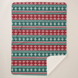 Manta Sherpa Navidades feos Sweater Knit Patrón Tradicional 3