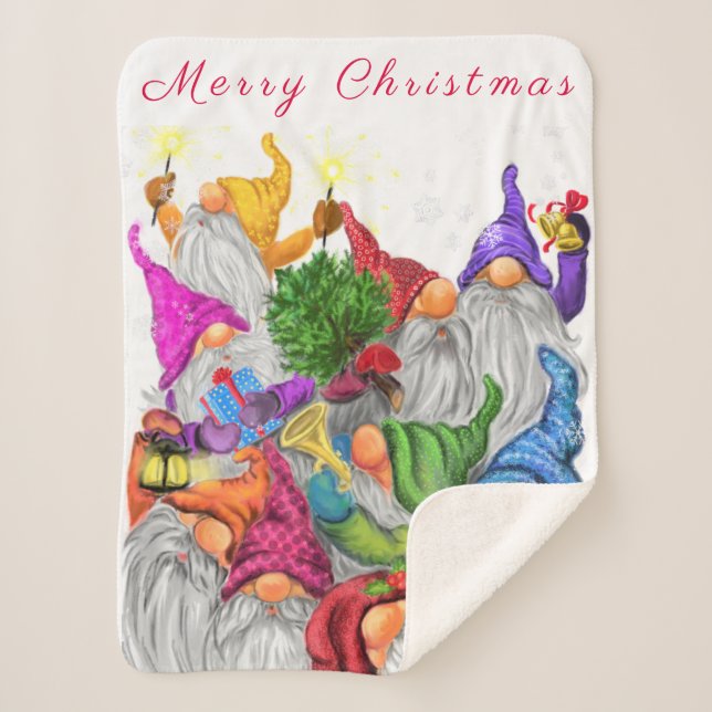 Manta Sherpa Navidades Gnome Baby Sherpa Blanket (Anverso)