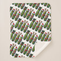 Navidades Holiday Dill Pickles Sherpa Blanket