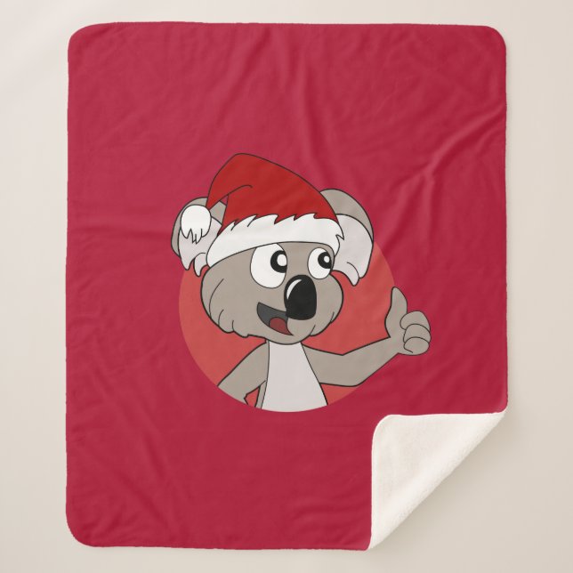 Manta Sherpa Navidades koala personalizado (Anverso)