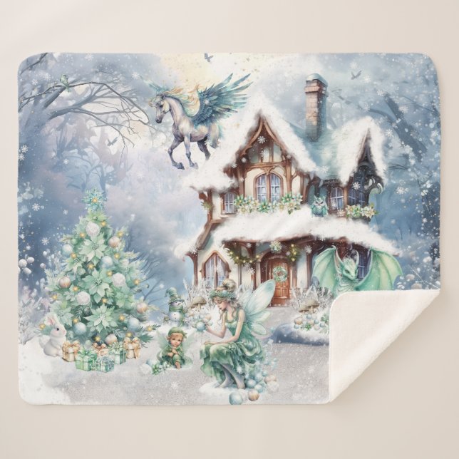 Manta Sherpa Navidades mágicos y caprichosos (Anverso (horizontal))