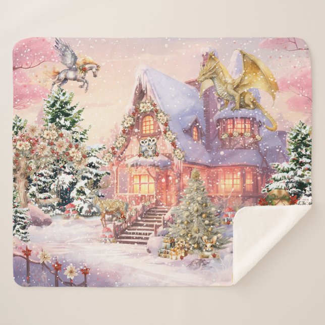 Manta Sherpa Navidades mágicos y caprichosos (Anverso (horizontal))