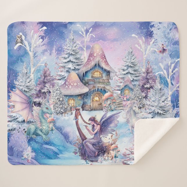 Manta Sherpa Navidades mágicos y caprichosos (Anverso (horizontal))