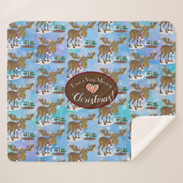 Manta Sherpa Navidades Moose (Anverso (horizontal))
