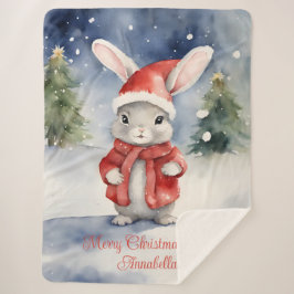 Manta Sherpa Navidades personalizados de Conejo Conejo Conejo C