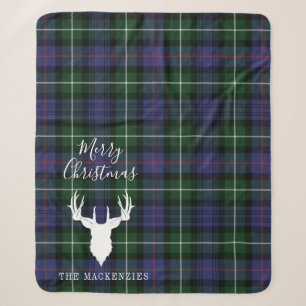 Manta Sherpa Navidades personalizados Tartan Clan MacKenzie Pla