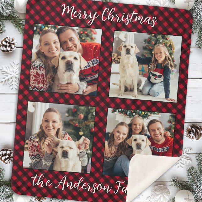 Manta Sherpa Navidades Plegar a Personalizado de familia modern (Subido por el creador)