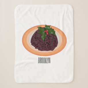 Manta Sherpa Navidades pudding personalizado ilustracion