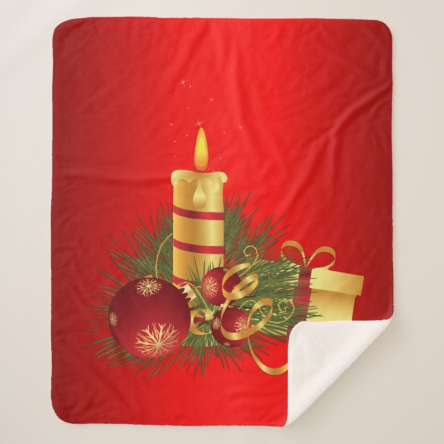 Manta Sherpa Navidades rojos (Anverso)