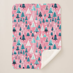 Manta Sherpa Navidades rosas