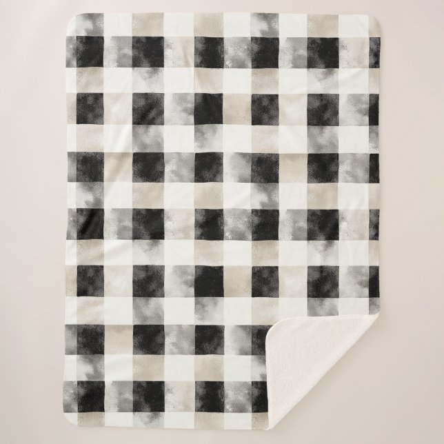 Manta Sherpa Navidades rusos de plata blanca negra (Anverso)