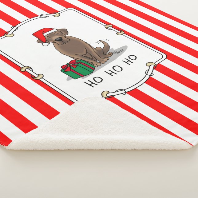 Manta Sherpa Navidades Santa Chocolate Labrador Retriever Cute (3/4)