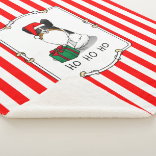 Manta Sherpa Navidades Santa Hat Papillon (tricolor) Perro Cute
