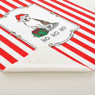 Manta Sherpa Navidades Santa Pit Bull (izquierda romano le whit