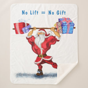Manta Sherpa Navidades Sherpa Blanket Gift Bodybuilder Santa