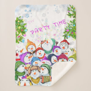 Manta Sherpa Navidades Snowmans Baby Sherpa Blanket