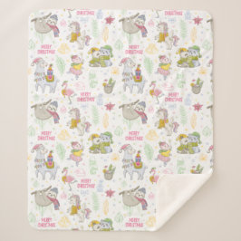 Manta Sherpa Navidades tropicales