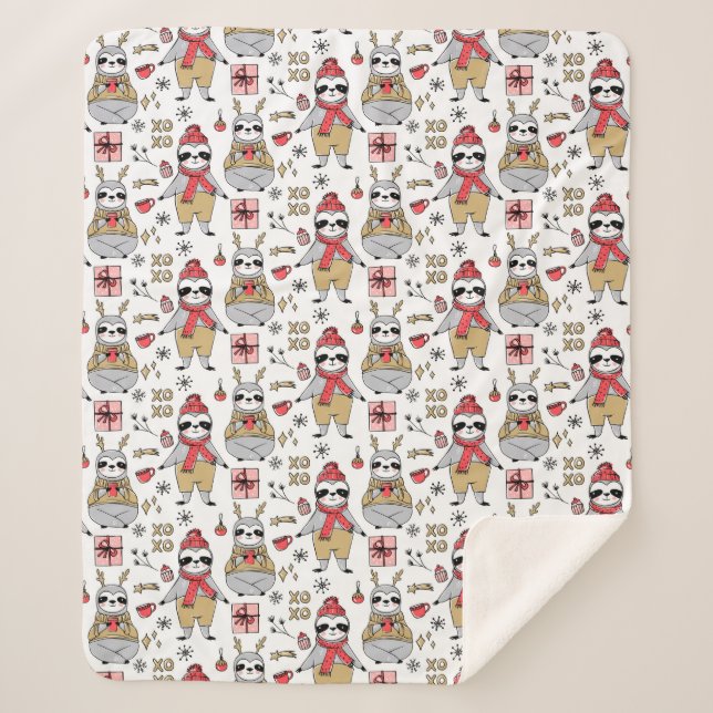 Manta Sherpa Navidades tropicales muy cortos Sherpa Blanket (Anverso)