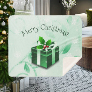 Manta Sherpa Navidades verdes dan Sherpa Blanket
