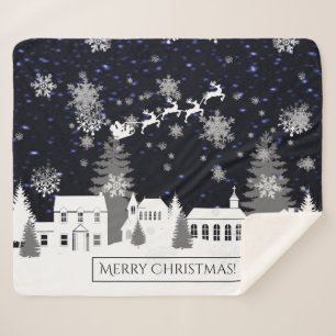 Manta Sherpa Navidades Village Sherpa Blanket