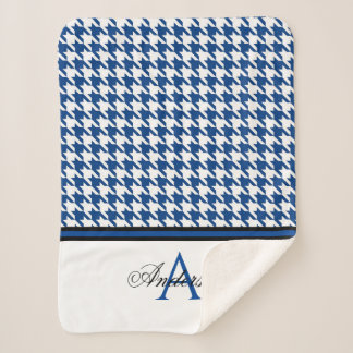Manta Sherpa Navy Houndstoth Personalizado
