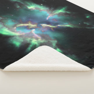 Manta Sherpa Nebulosa Planetaria Menta Verde Periwinkle Fleece 