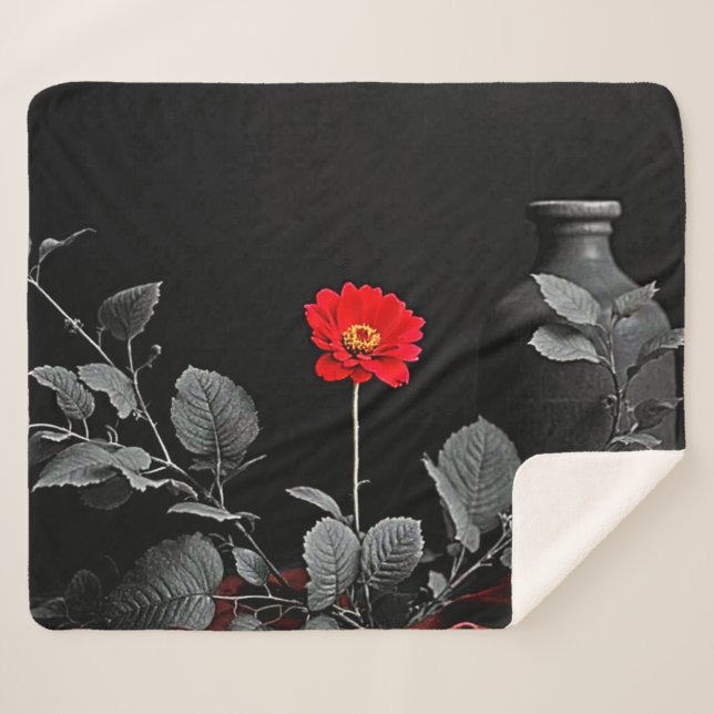 Manta Sherpa Negrita despertar rojo (Anverso (horizontal))