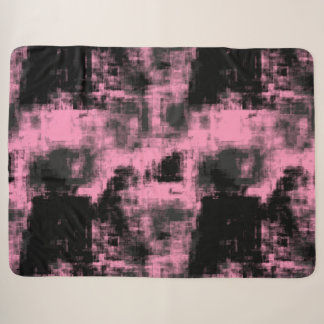 Manta Sherpa Negro rosa y gris