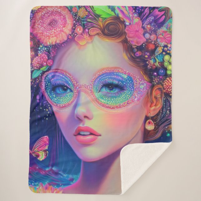 Manta Sherpa Neon Garden Goddess (Anverso)