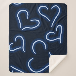 Manta Sherpa Neon Hearts Blue
