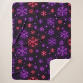 Manta Sherpa Neon Snowflakes