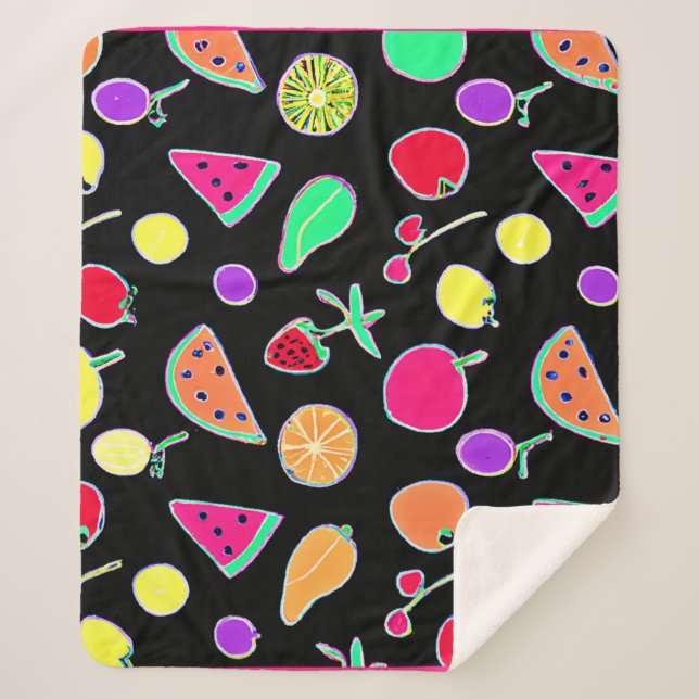 Manta Sherpa Neón tropical radiante (Anverso)