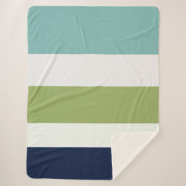 Manta Sherpa Neptuno, conchas marinas, verdes y de la marina