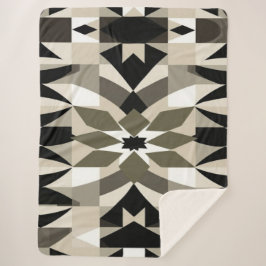 Manta Sherpa Neutral Geometric Throw Blanket for Modern Living 